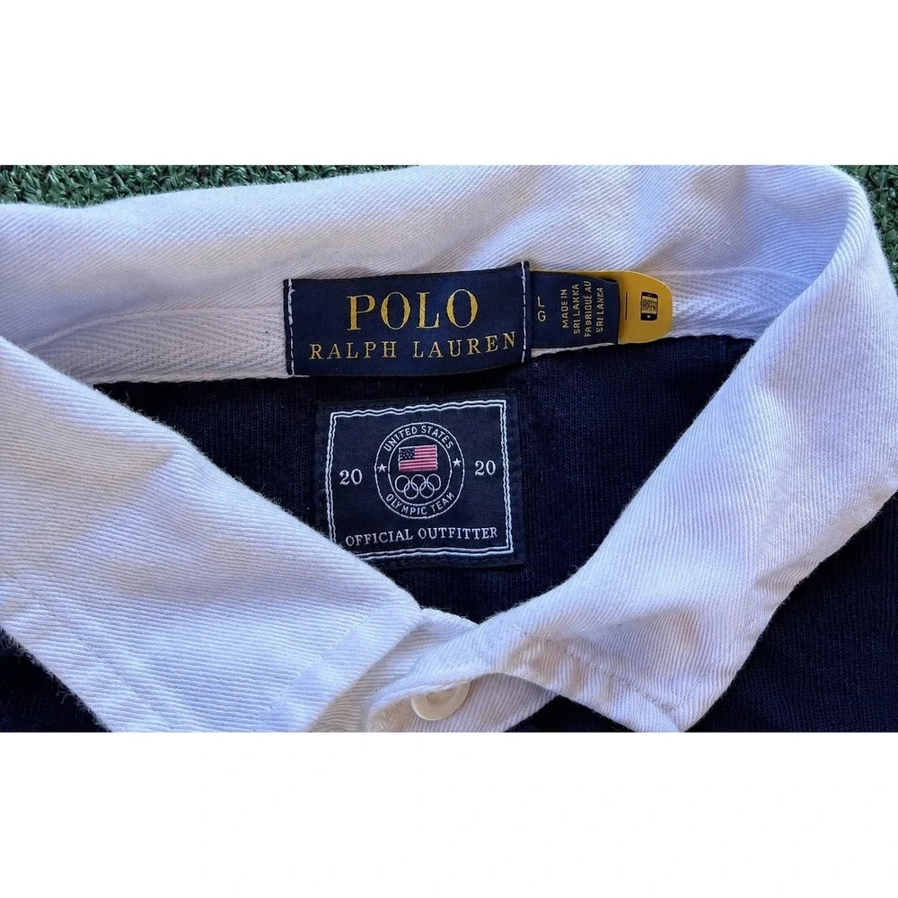 Polo Ralph Lauren Team USA 2020 Olympic Rugby Shirt Mens L Long Sleeve Striped